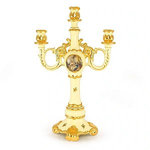 Подсвечник на 3 свечи Migliore BAROQUE 26375 кремовый/декор золото купить в интернет-магазине сантехники Sanbest