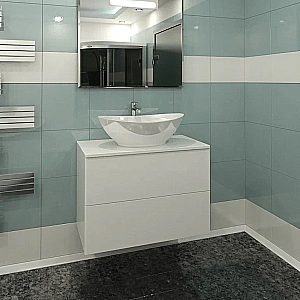 Тумба с раковиной Orange Otto Ot-75TuGLASS 75 белая для ванной в интернет-магазине Sanbest