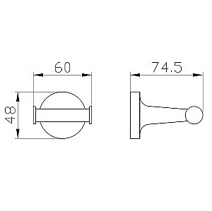 Двойной крючок для ванной WONZON & WOGHAND SIMPLE, Хром (WW-6525) купить в интернет-магазине сантехники Sanbest