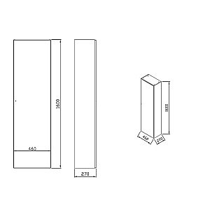 Шкаф-пенал Ravak Formy X000001260 46 белый для ванной в интернет-магазине сантехники Sanbest