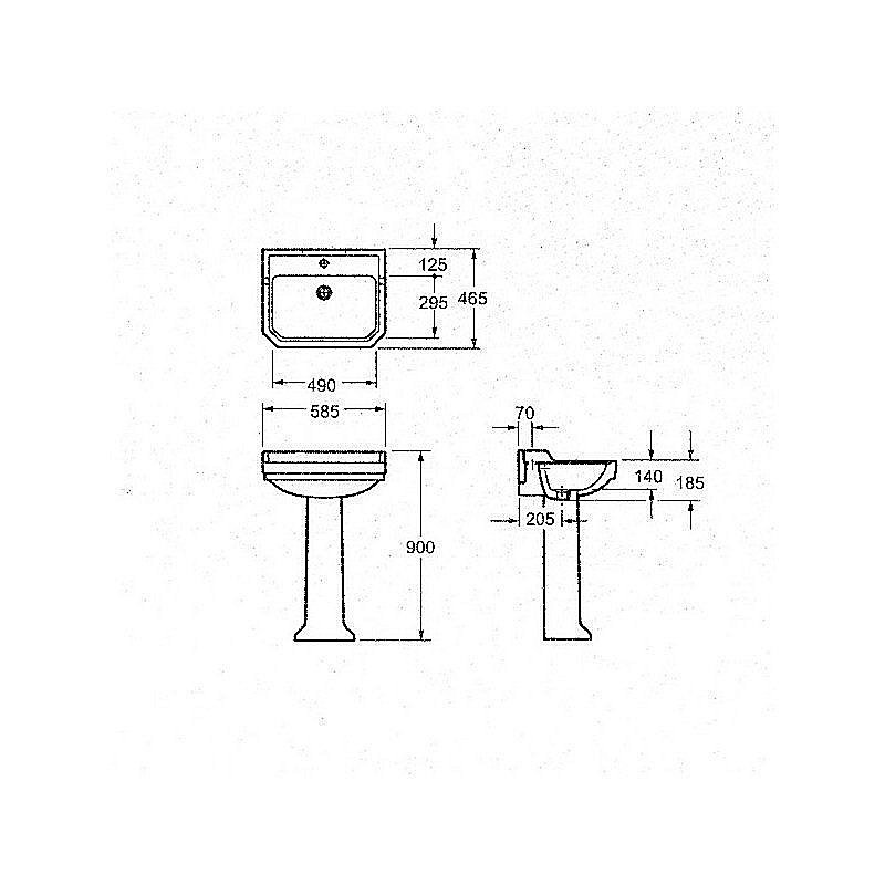 Раковина с пьедесталом Magliezza Retro 7012 купить в интернет-магазине Sanbest