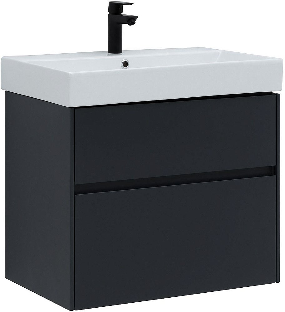 Тумба с раковиной Aquanet Бруклин 70 антрацит матовый для ванной в интернет-магазине Sanbest