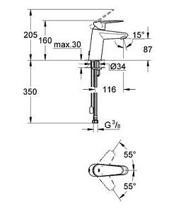 Смеситель для раковины Grohe Eurodisc Cosmopolitan 33178 20E купить в интернет-магазине сантехники Sanbest