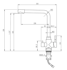 Смеситель для кухни 35k MIXLINE MLSS-0320 купить в интернет-магазине сантехники Sanbest