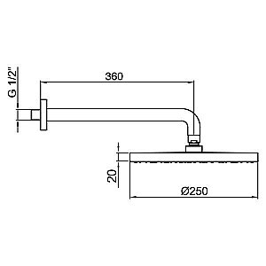 Верхний душ Webert Comfort AC0398015PVC купить в интернет-магазине сантехники Sanbest