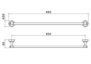 Полотенцедержатель Aquatek Классик AQ4514PG полированное золото купить в интернет-магазине сантехники Sanbest
