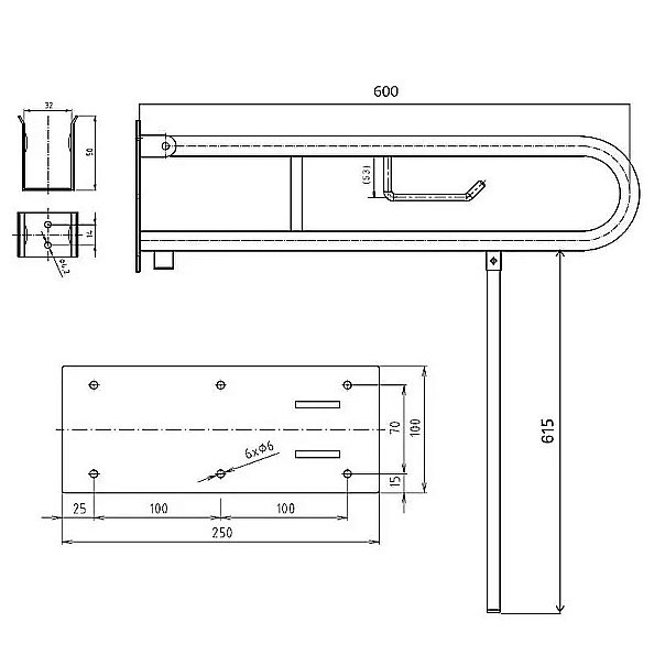 Поручень Bemeta Help 301407271N хром купить в интернет-магазине сантехники Sanbest