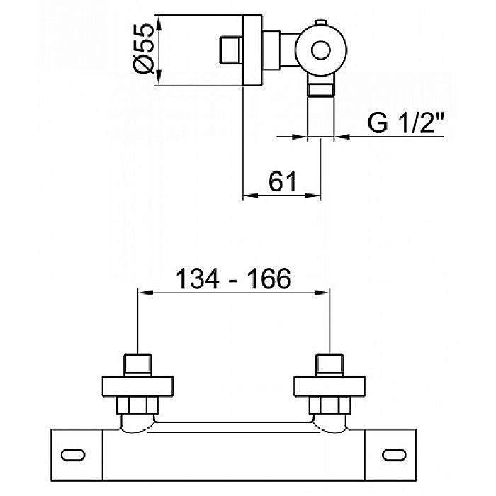 Смеситель для душа Webert Elio EL980102560 купить в интернет-магазине сантехники Sanbest