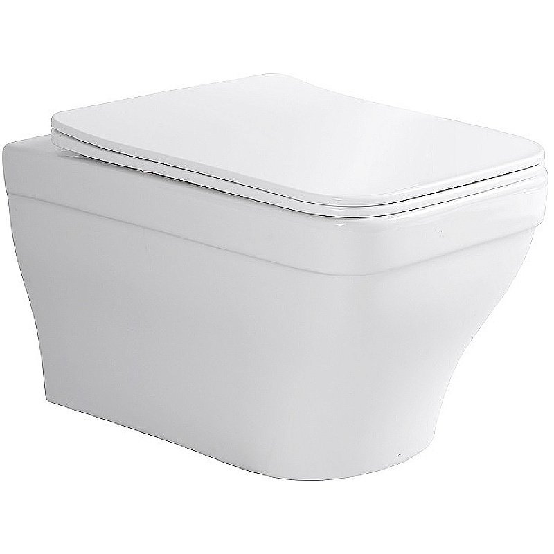 Унитаз подвесной Aquatek Амадео AQ1180-00 белый, с крышкой микролифт, безободковый купить в интернет-магазине Sanbest