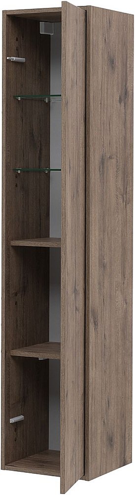 Шкаф-пенал Aquanet Lino (Flat) 35 дуб веллингтон для ванной в интернет-магазине сантехники Sanbest