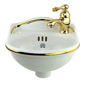 Раковина подвесная Migliore Milady 32 22817 белая, золото купить в интернет-магазине Sanbest