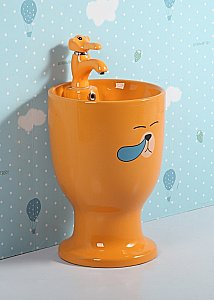 Раковина напольная детская Gid Aventura 37 Nb193-OR 69913 оранжевая купить в интернет-магазине Sanbest