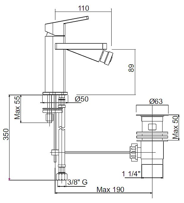 Смеситель для биде Cezares TREND-BSM1 купить в интернет-магазине сантехники Sanbest