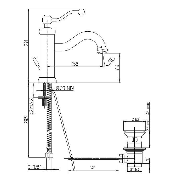 Смеситель для раковины PAINI Duomo 88CR211KM хром купить в интернет-магазине сантехники Sanbest