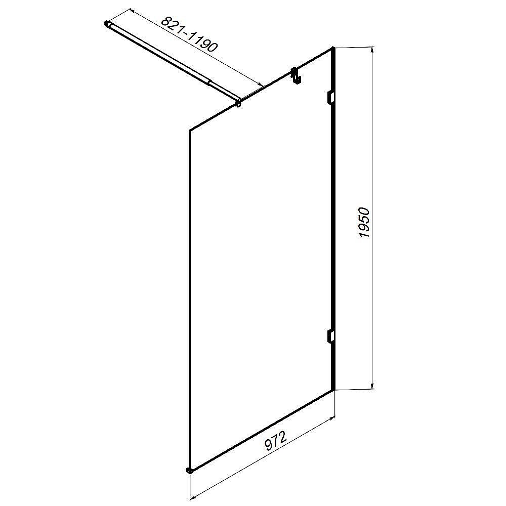 Душевое ограждение AM.PM X-Joy W94WI 100 W94WI-100-F1-BTE стекло прозрачное/профиль черный купить в интернет-магазине Sanbest
