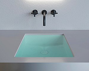 Раковина врезная снизу столешницы Salini MAREA 07 1802207MF 42 из искусственного камня S-Stone, матовая, цвет по RAL полностью купить в интернет-магазине Sanbest