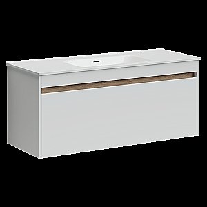 Тумба с раковиной Sancos Smart SM120-1W белый глянец для ванной в интернет-магазине Sanbest
