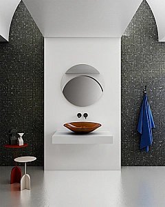 Раковина накладная ABBER Kristall AT2812Opal коричневая прозрачная купить в интернет-магазине Sanbest