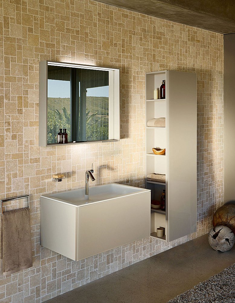 Пенал KEUCO PLAN 32931300002 48 петли справа, белый для ванной в интернет-магазине сантехники Sanbest