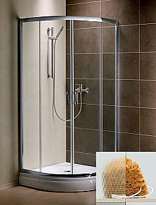 Душевой уголок Radaway Premium Plus A 100х100 30423-01-06N стекло текстурное/профиль хром купить в интернет-магазине Sanbest