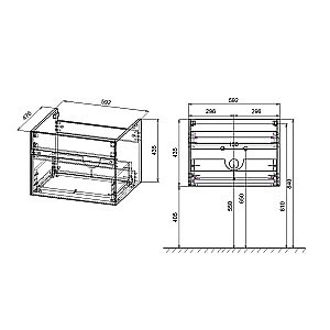 Тумба с раковиной Vincea Chiara 60 VMC-2C600CO/VCB-13600B тёмный дуб/раковина черная для ванной в интернет-магазине Sanbest