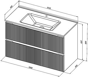 Тумба с раковиной Aquanet Джейн (Flat) 335436/329257 100 мисти грин для ванной в интернет-магазине Sanbest
