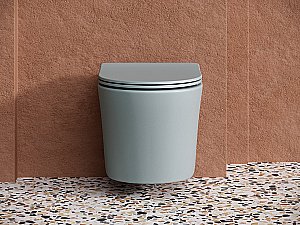 Унитаз подвесной Ceramica Nova Balearica Rimless CN6000MH безободковый, с крышкой микролифт, антрацит матовый купить в интернет-магазине Sanbest