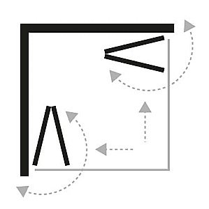 Душевой уголок NEW TRENDY SUPERIA K-0740 80 x90 стекло прозрачное/профиль хром купить в интернет-магазине Sanbest