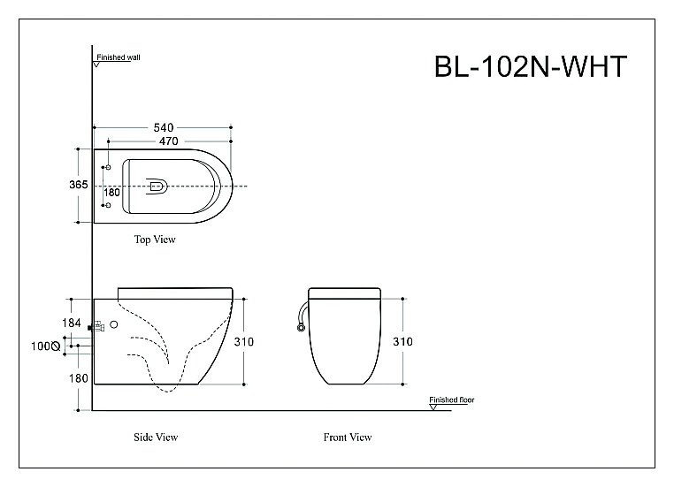 Унитаз подвесной Aquanet Rimless Cetus-BW BL-102N-WHT с крышкой микролифт, безободковый купить в интернет-магазине Sanbest