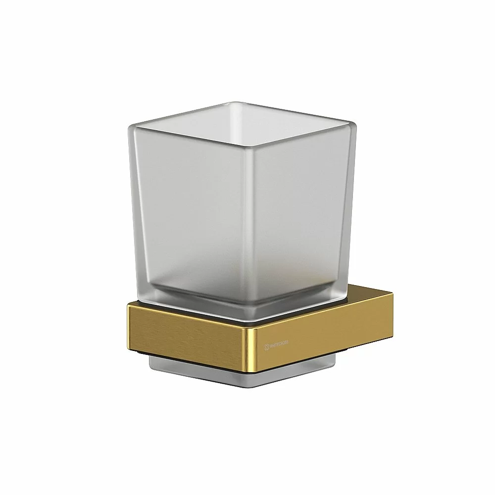 Стакан для зубных щеток WhiteCross Cubo CU2430GLB золото брашированное купить в интернет-магазине сантехники Sanbest