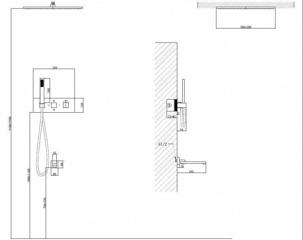 Душевая система ABBER Daheim AF8254 хром купить в интернет-магазине сантехники Sanbest