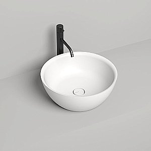 Раковина накладная Salini ALDA 02 1102110G 42.5 из искусственного камня S-Sense, белая глянцевая купить в интернет-магазине Sanbest