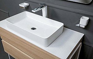 Тумба с раковиной и столешницей Armadi Art Vallessi 120 дуб светлый матовый фактурный для ванной в интернет-магазине Sanbest