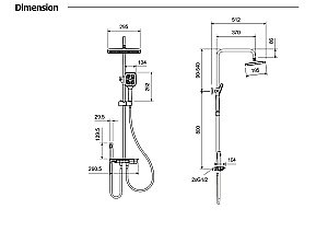 Душевая система Aquatek Поларис AQ3040BGM черная/хром шлифованный купить в интернет-магазине сантехники Sanbest