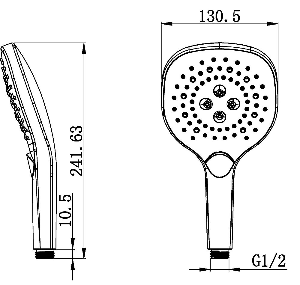 Душевая лейка WONZON & WOGHAND, Черный матовый (WW-981358-MB) купить в интернет-магазине сантехники Sanbest