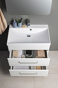 Тумба с раковиной Aquanet Лукка 302397 75 белый для ванной в интернет-магазине Sanbest