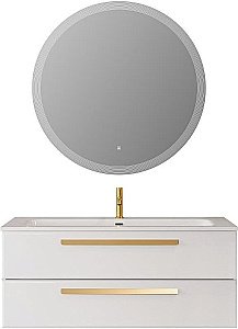 Тумба с раковиной Cezares ECO-CER-N 120 ECO-CER-N-1200-2C-SO-BO белая матовая для ванной в интернет-магазине Sanbest