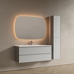 Тумба с раковиной Sancos Velta 120 VL120WG+CN7017 теплый серый матовая/раковина белая, с отверстием для ванной в интернет-магазине Sanbest