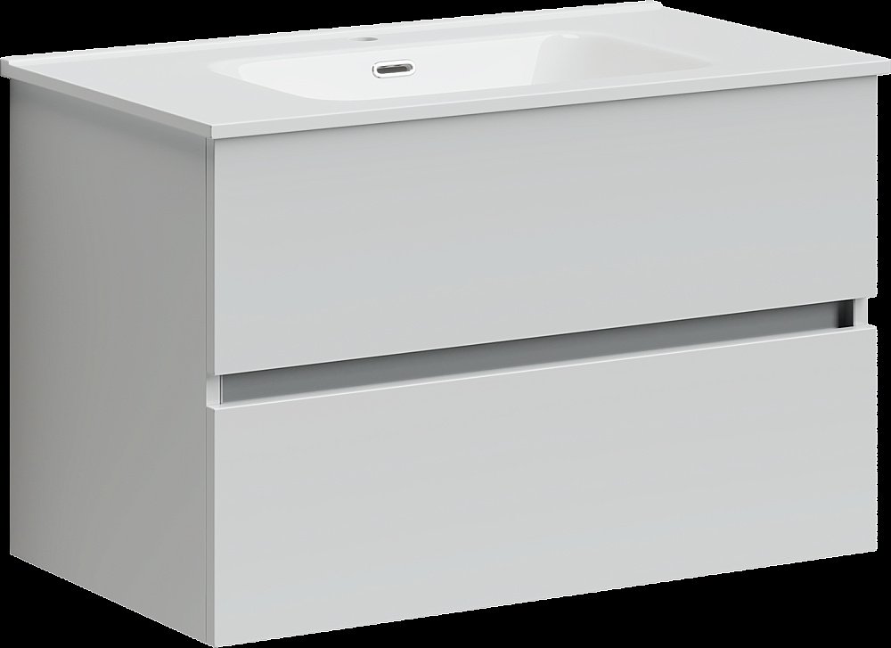 Тумба с раковиной Sancos Urban UR80W белый глянец для ванной в интернет-магазине Sanbest