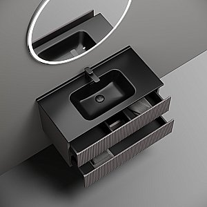 Тумба с раковиной Sancos Snob R 90 SNR90SMСМ серая матовая для ванной в интернет-магазине Sanbest