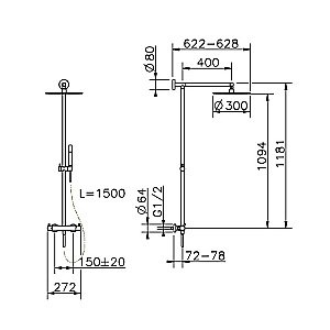 Душевая система Cisal LESS NEW LNC7801N40 черная матовая купить в интернет-магазине сантехники Sanbest