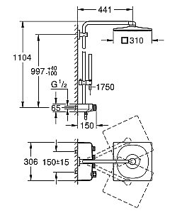 Душевая система Grohe Euphoria SmartControl System 26508000 купить в интернет-магазине сантехники Sanbest