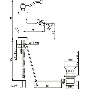 Смеситель для биде PAINI Duomo 88CR306KM хром купить в интернет-магазине сантехники Sanbest