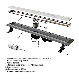 Душевой лоток RGW Drain Leo-21 60 хром купить в интернет-магазине Sanbest