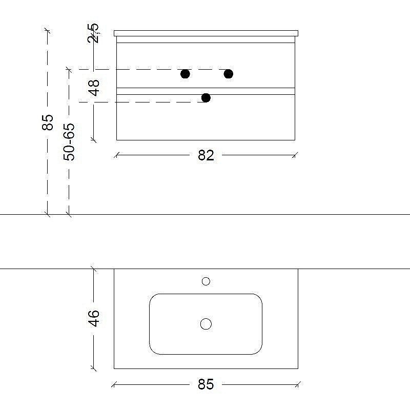 Тумба с раковиной Armadi Art Capolda 85 антрацит для ванной в интернет-магазине Sanbest