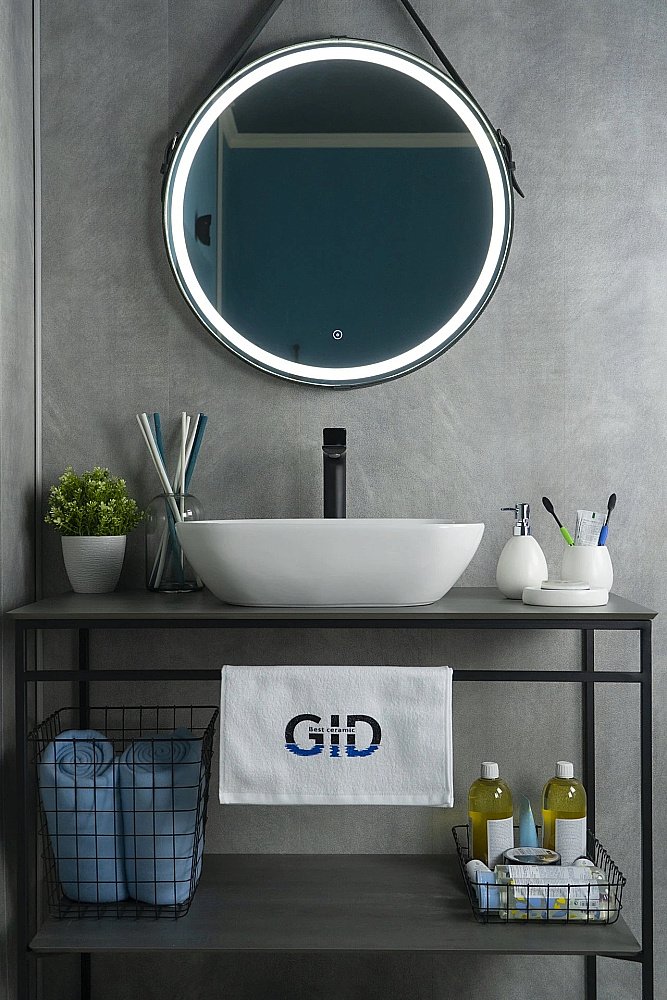 Раковина накладная Gid Geometrico 51 N9447 51157 белая купить в интернет-магазине Sanbest