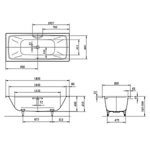 Ванна стальная Kaldewei Cayono Duo 725 180x80 купить в интернет-магазине Sanbest