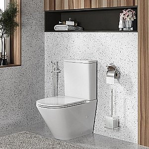 Унитаз-компакт Grossman Tornado GR-4449SQ безободковый, с бачком, с крышкой микролифт, слив-торнадо, белый глянцевый купить в интернет-магазине Sanbest