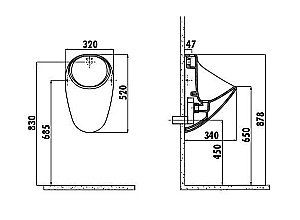 Писсуар с верхней подачей воды CREAVIT TP635.001 купить в интернет-магазине Sanbest