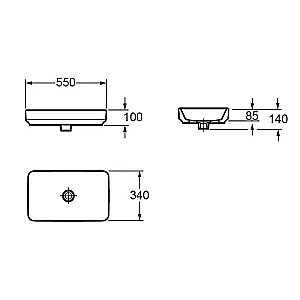 Раковина накладная Jacob Delafon VOX EVU002-00 55 белая купить в интернет-магазине Sanbest